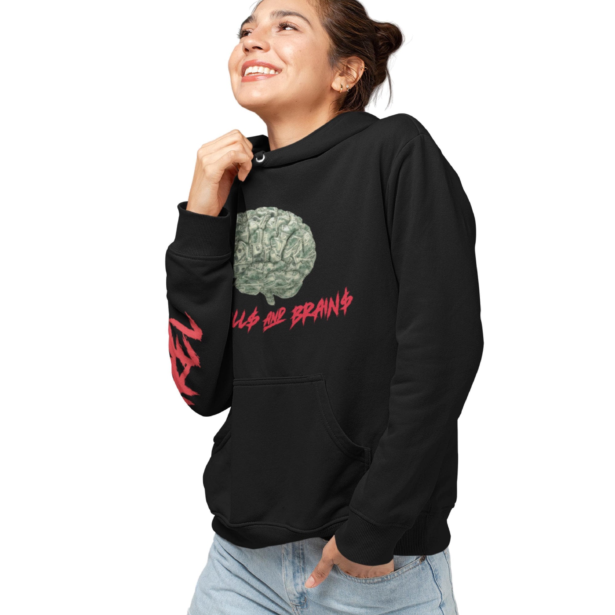 Bankroll$ & Brain$-Hoodie-Sazzy Tingz